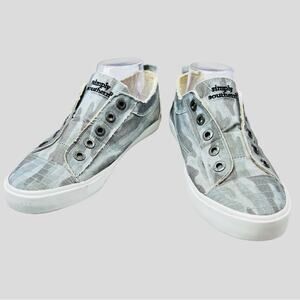 Simply Southern Womens Canvas Slip On Sneakers Size 9 Vintage Loafer Camo
